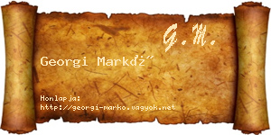 Georgi Markó névjegykártya